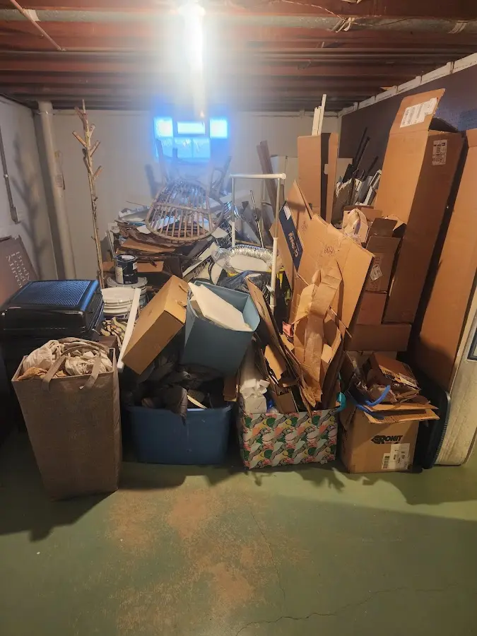 Roll-off dumpster container at job site for 4 Yard Dumpster Rental in Jerome